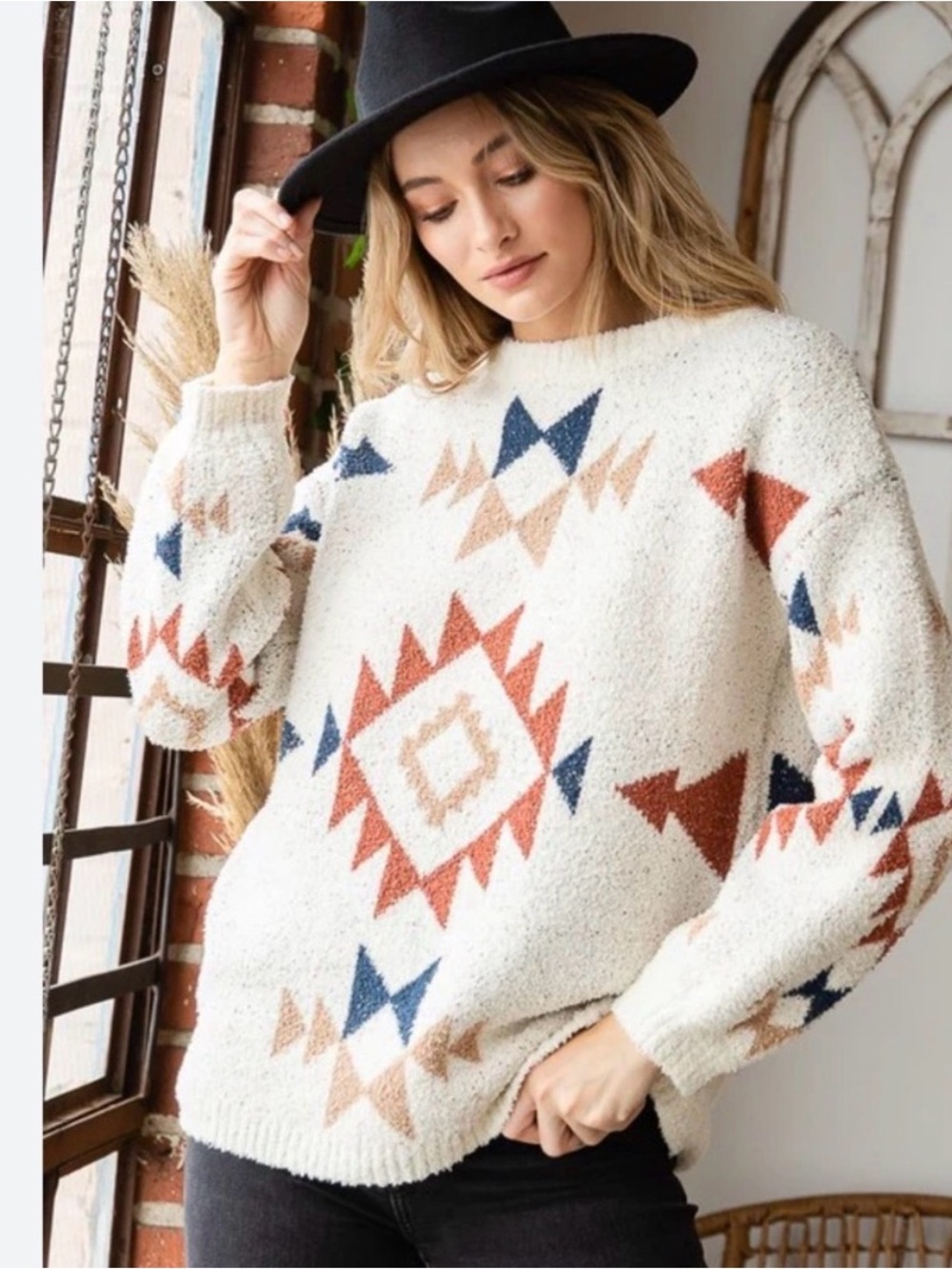 Heyson Aztec Geometric Oversized Cozy Sweater